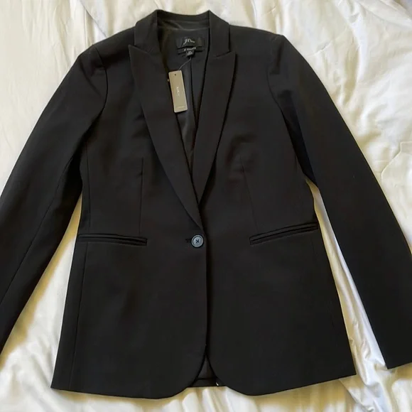 NWT J. Crew Bi-stretch Parke Black Blazer Size 4 Tall